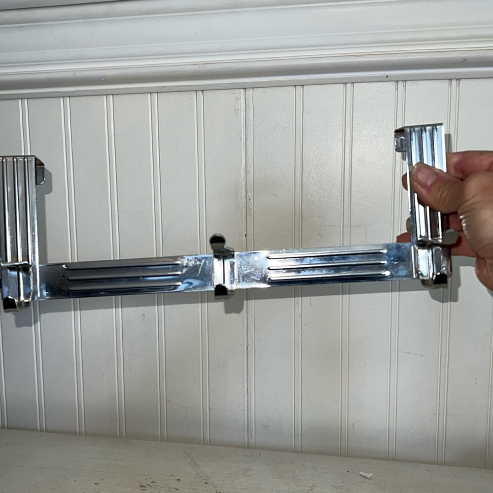 Vintage Art Deco Chrome over the door coat rack hooks